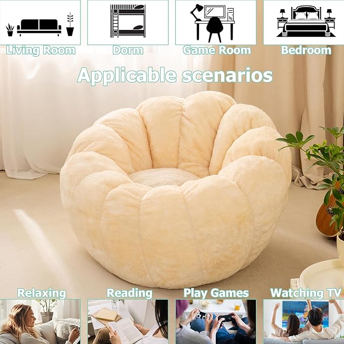 Pumpkin Bean Bag Sofa Chair, Bean Bag Chair - Image 6