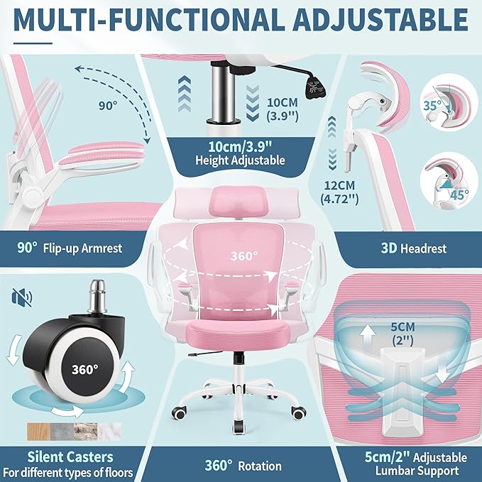 FelixKing Ergonomic Office Chair, Headrest Desk Chair Office Chair - Image 7