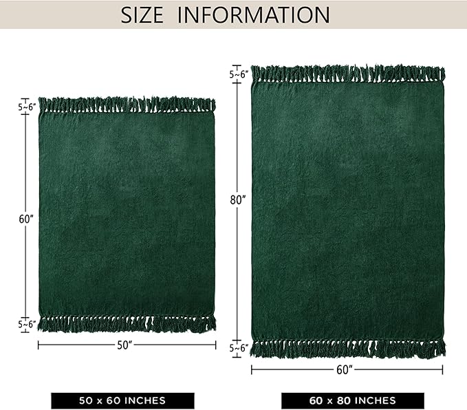 Chenille Throw Blanket for Couch 60"X 80" Twin, Soft Cozy Throws - Image 3