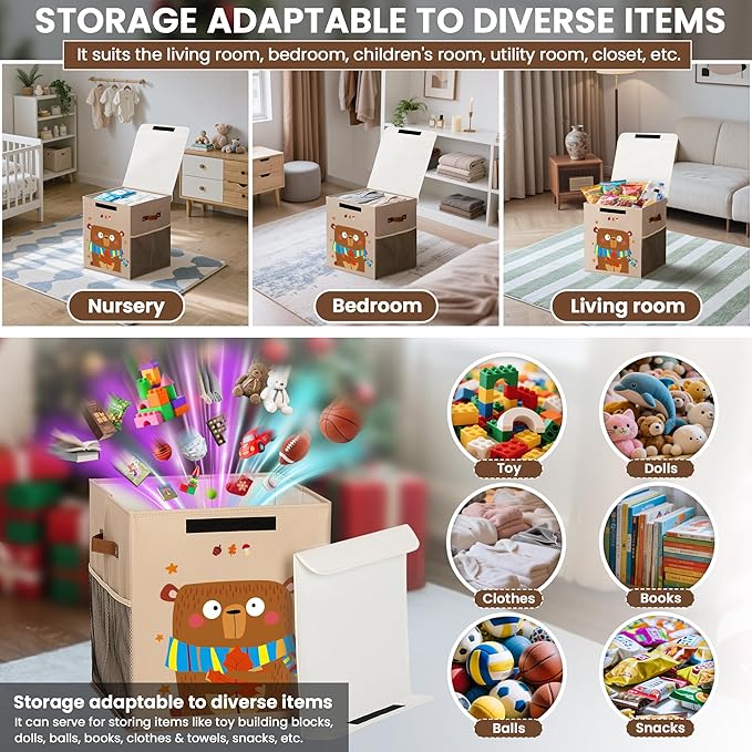 40L Large Toy Storage Box with Lid, Large Toy Box Chest - Image 6