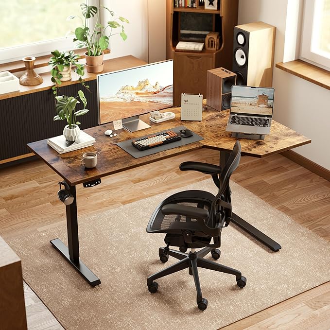 Agilestic Electric Standing Desk, L-Shaped 59 Inches Height Adjustable Desk - Image 7