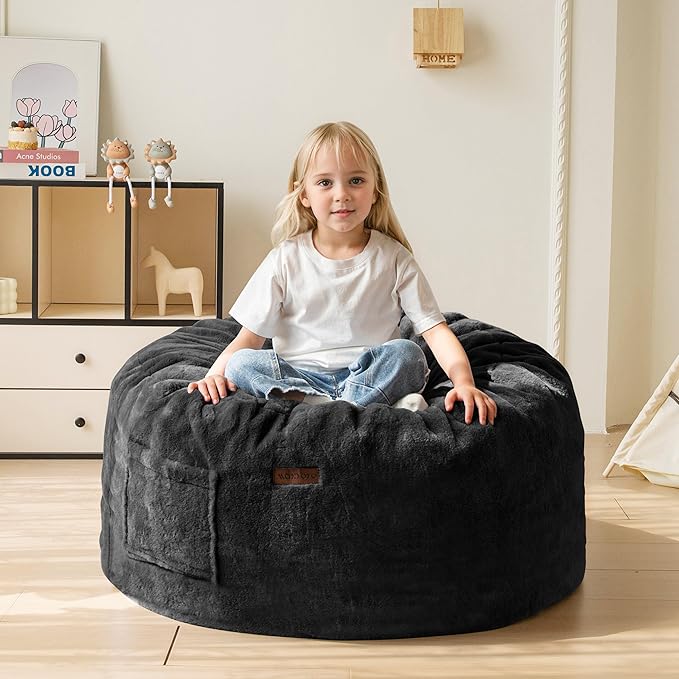 MAXYOYO Kids Bean Bag Chair, Stuffed Faux Fur Bean Bag by MAXYOYO