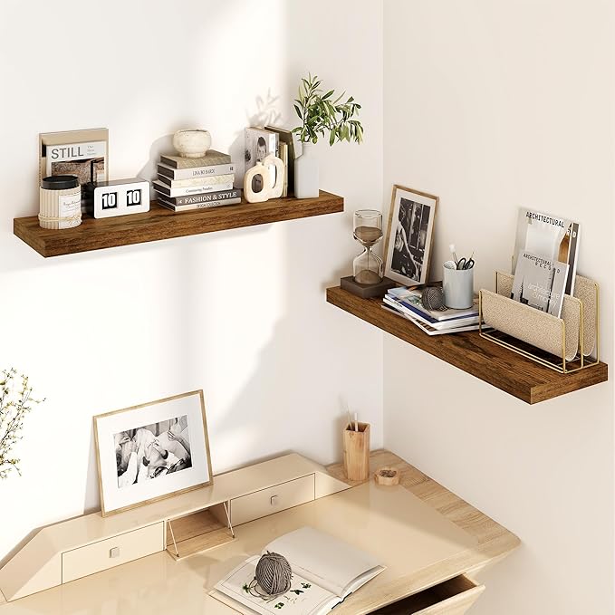 30 Inch Floating Shelves, Rustic Floating Wall Shelves 8 Inch Deep, 30 x 8 - Image 2