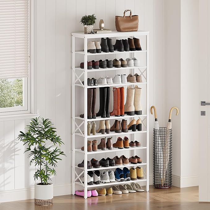 10 Tier Shoe Rack, Large Capacity Shoe Storage Organizer Holds 40 Pairs - Image 2
