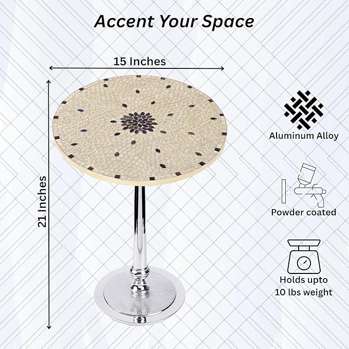 CLEENTABLE Mosaic Round End Table - Image 3