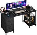 Computer Desk with 4 Drawers, 47 Inch Office Desk with Storage, Gaming Desk by Unknown