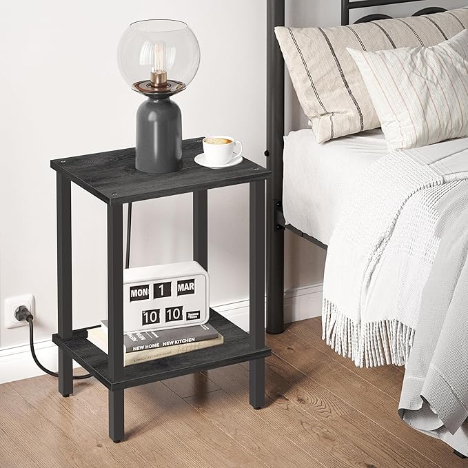 TUTOTAK End Table, Side Table, Nightstand, 2-Tier Storage Shelf, Sofa Table - Image 2