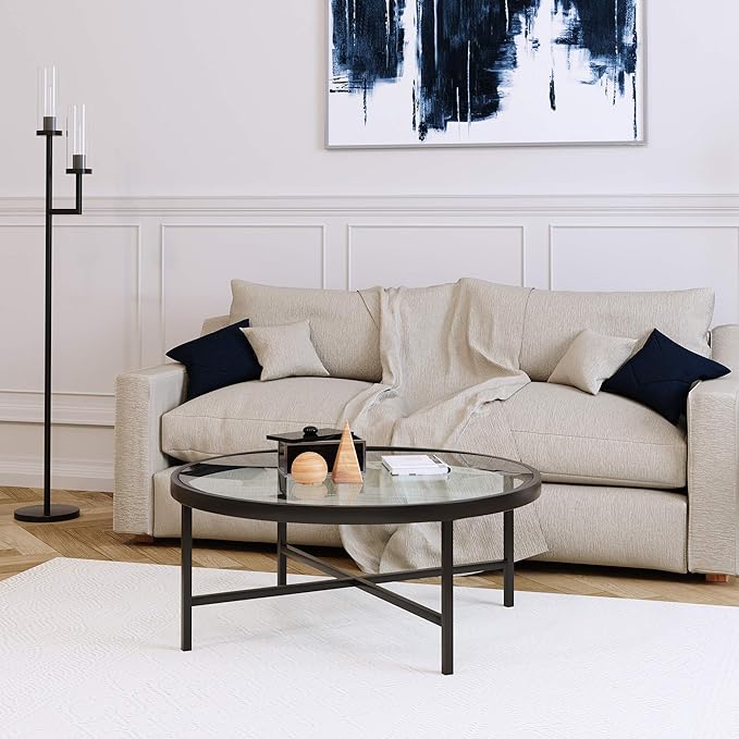 Henn&Hart 36" Wide Round Coffee Table - Image 2