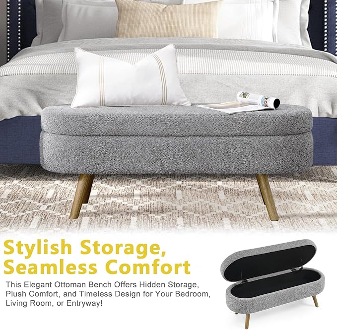 NicBex Ottoman Bench with Storage - Image 4