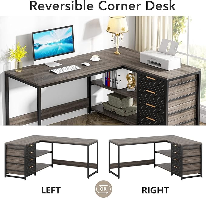 LITTLE TREE 59-Inch L Shaped Desk - Image 6