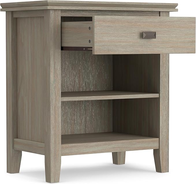 SIMPLIHOME Artisan SOLID WOOD 24 inch Wide Transitional Bedside Nightstand - Image 4