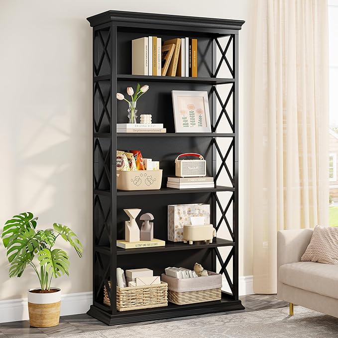 Tribesigns 6-Tier Bookcase, 71 Inches Industrial Bookshelves and Bookcases - Image 5