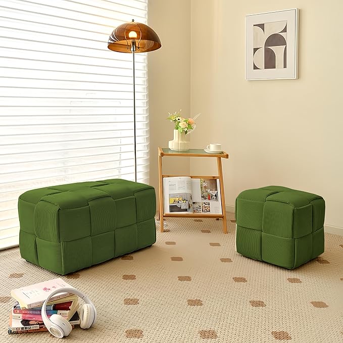 Ottoman Foot Rest Soft and Comfortable Ottoman Square Corduroy Woven Design - Image 6