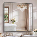 YIROMAN Bathroom Mirror for Wall 48"x48", Large Matte Black Bathroom Mirror by Unknown