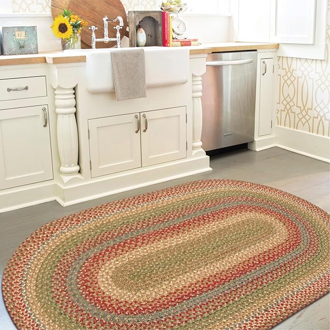 Azalea Multi Color Oval Braided Rug, Everywhere by Homespice
