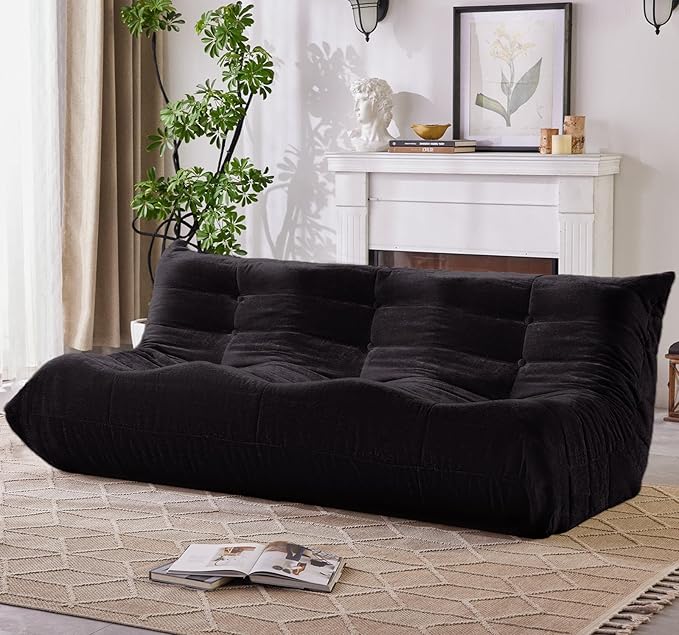 Bean Bag Chair, 3 Seater Fireside Chair Large Bean Bag Sofa by SUYOLS