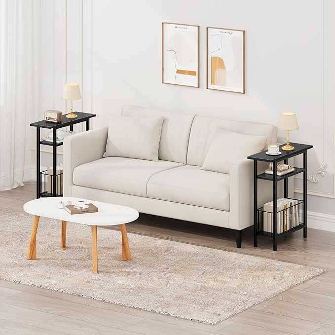 Vagusicc Narrow Side Table, 3-Tier Skinny End Table - Image 7