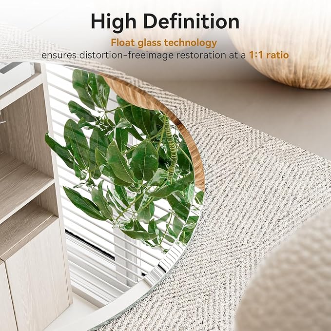 KOHROS Frameless Round Bathroom Mirror - Image 5