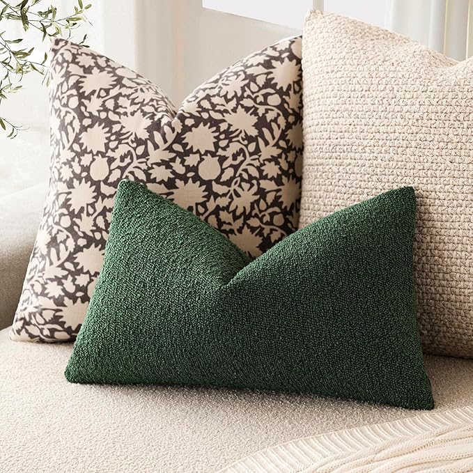 Foindtower Pack of 2 Textured Boucle Throw Pillow Covers Accent Solid - Image 5
