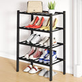 Smiry Shoe Rack, 4 Tier Small Bamboo Shoe Organizer, Stackable Free Standing by Smiry