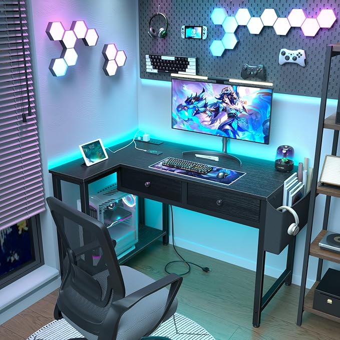 DLisiting Black Corner Desk for Small Space - Image 2