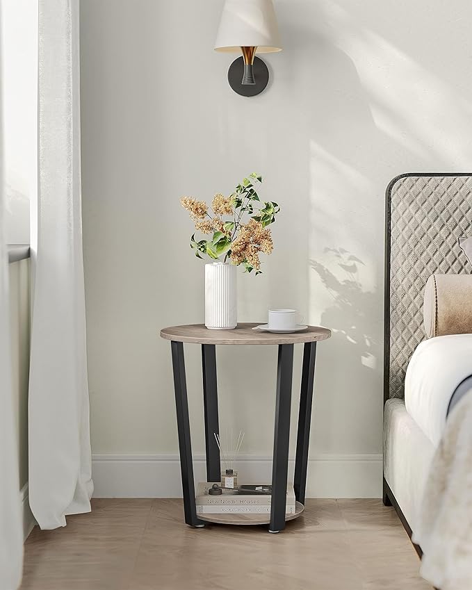 VASAGLE End Table, Round Side Table - Image 4