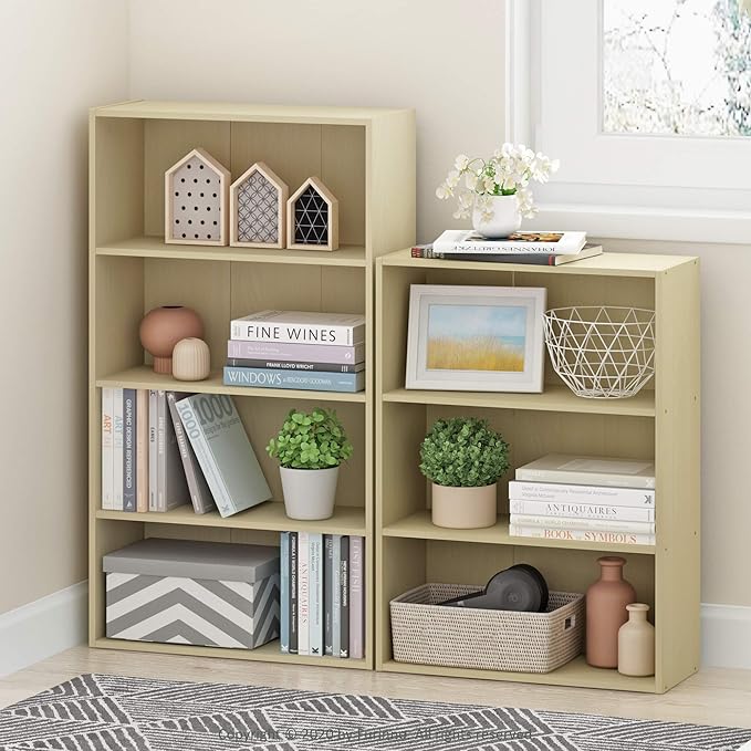 Furinno Pasir 3-Tier Open Shelf Bookcase, Steam Beech - Image 2