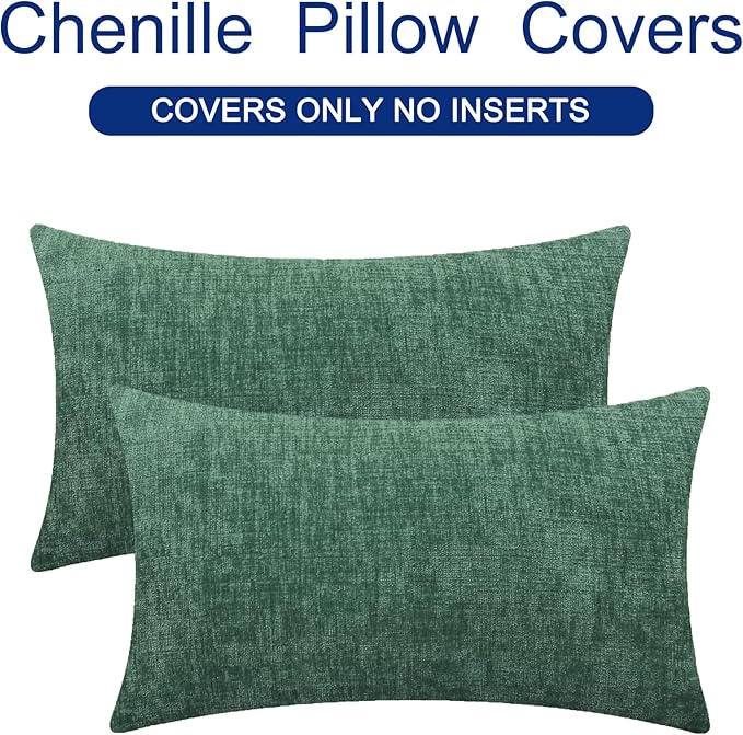 CaliTime Throw Pillow Covers Decorative 16 X 26 Inches Pack of 2 Cozy Chenille - Image 6