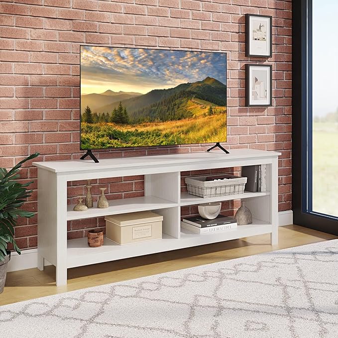 Panana Modern TV Stand with 4 Open Shelves 55inch Entertainment Center by Panana