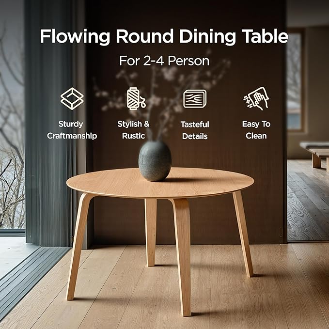 Acanva 47" Small Round Dining Table - Image 6