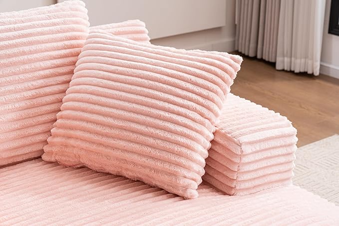 Oversized Chaise Daybed Lounge Sleeper Chair Sofa Bed Indoor, Fluffy Corduroy - Image 7