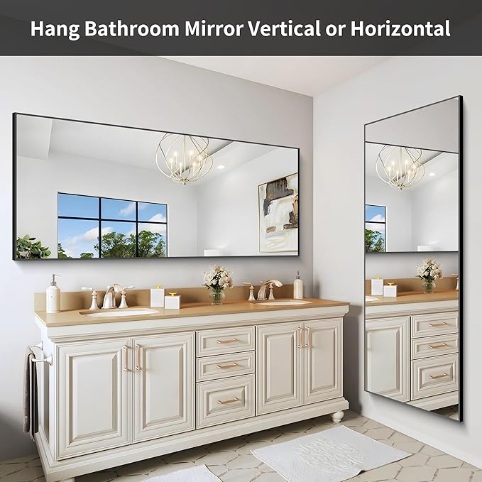 30x72inch Bathroom Mirror, Large Rectangular Wall Mirror - Image 4
