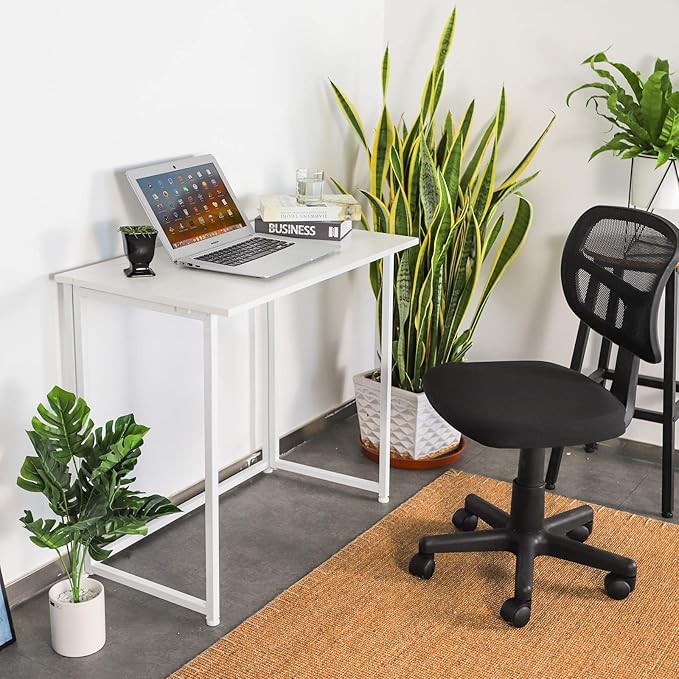 Leopard Folding Computer Desk for Small Spaces, No-Assembly Space-Saving Home - Image 2