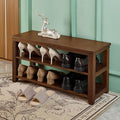 Shoe Rack Bench, 2-Tier Wood Heavy Duty Shoe Organizer Shelf by Aroktake