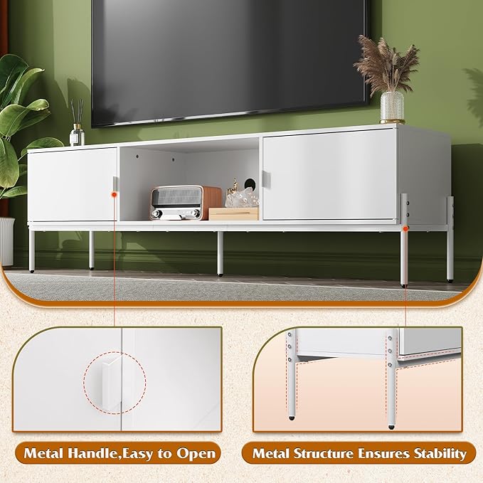 WLIVE Modern TV Stand for 65 Inch TV, Mid Century Entainment Center - Image 5