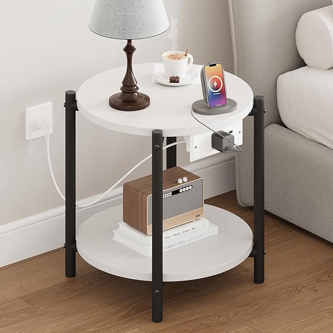 LIKIMIO Small Round End Tables Set of 2 - Image 2