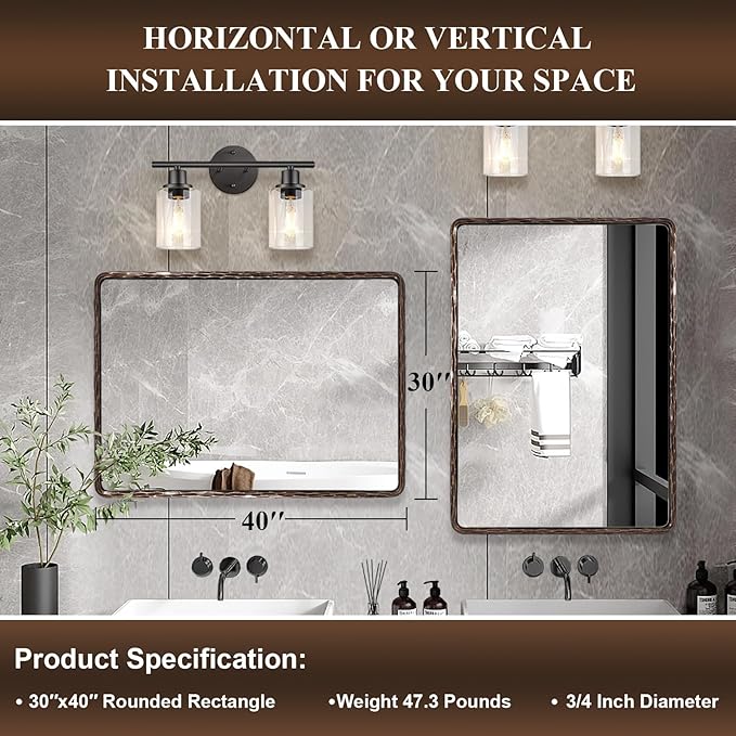 ANDY STAR Hand-Forged Bronze Bathroom Mirrors - Image 2