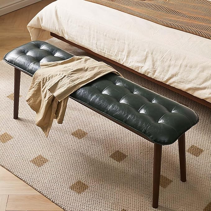 Entryway Bench, Solid Wood Dining Bench, Midcentury End of Bed Bench - Image 7