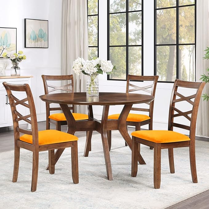 Smiry Velvet Seat Covers for Dining Room Chair Set of 4, Stretch Fit Removable - Image 8