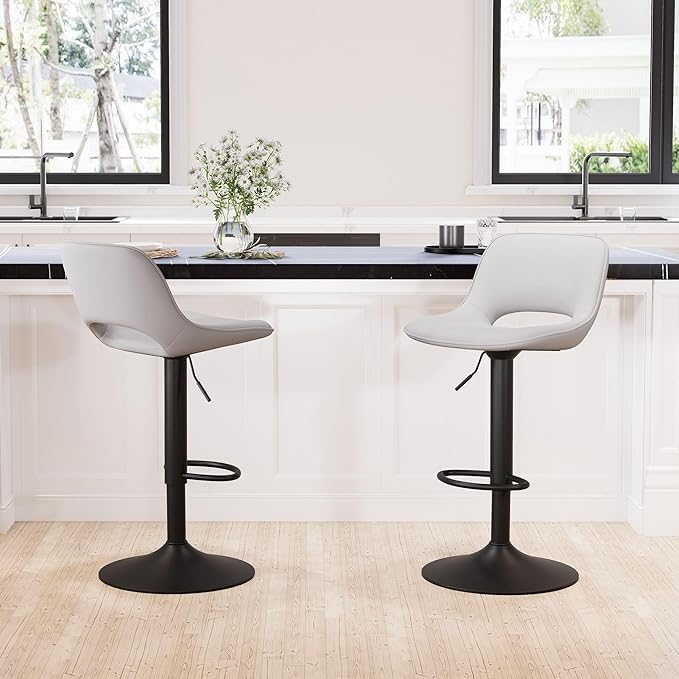 YOUNIKE Bar Stools Set of 2 Modern Swivel Barstools, Adjustable Counter Height - Image 7