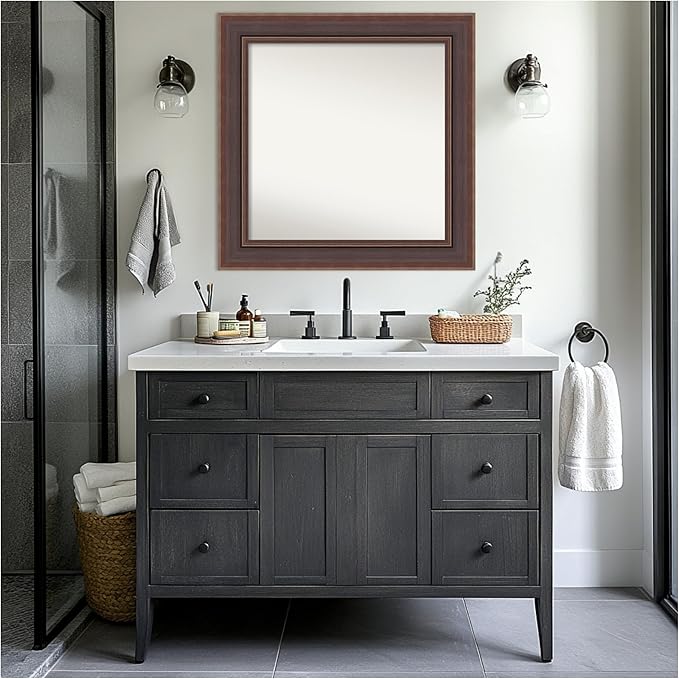 Amanti Art Brown Bathroom Mirror - Image 4