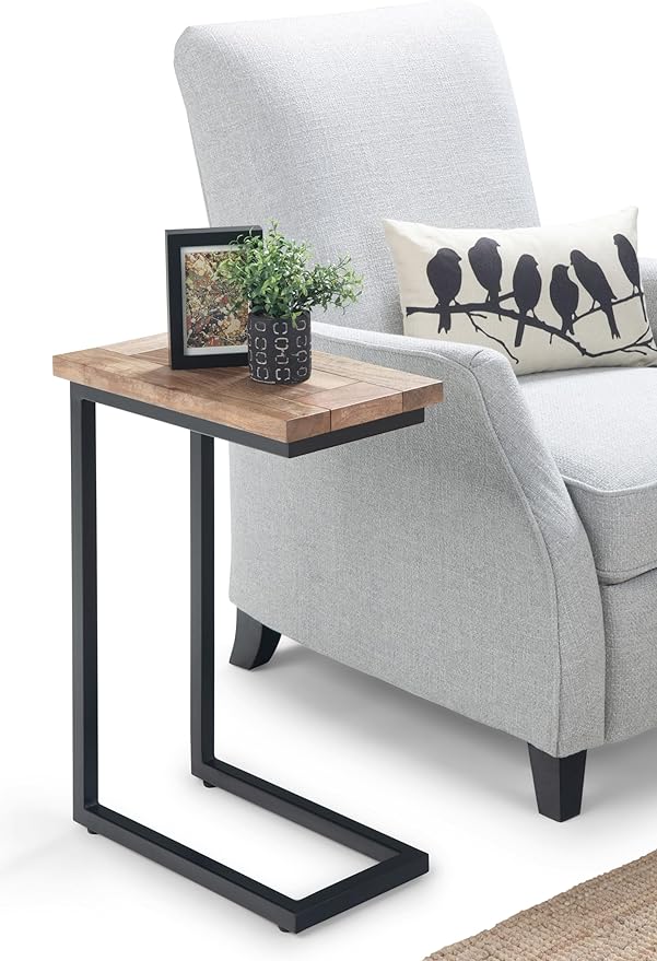 SIMPLIHOME Skyler 18-inch Wide Solid Mango/Metal Industrial C-Shaped End Table - Image 11