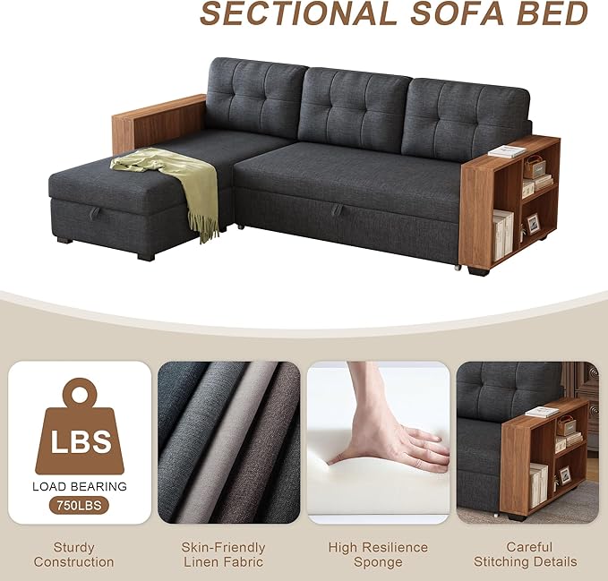 Ball & Cast 84" Sectional Sleeper Sofa - Image 8