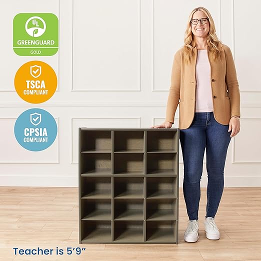 ECR4Kids Streamline 15 Cubby Tray Storage Cabinet, Classroom Furniture - Image 6
