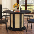 DWVO Round Dining Table for 4-6 People 47 Inch Farmhouse Kitchen Table by DWVO