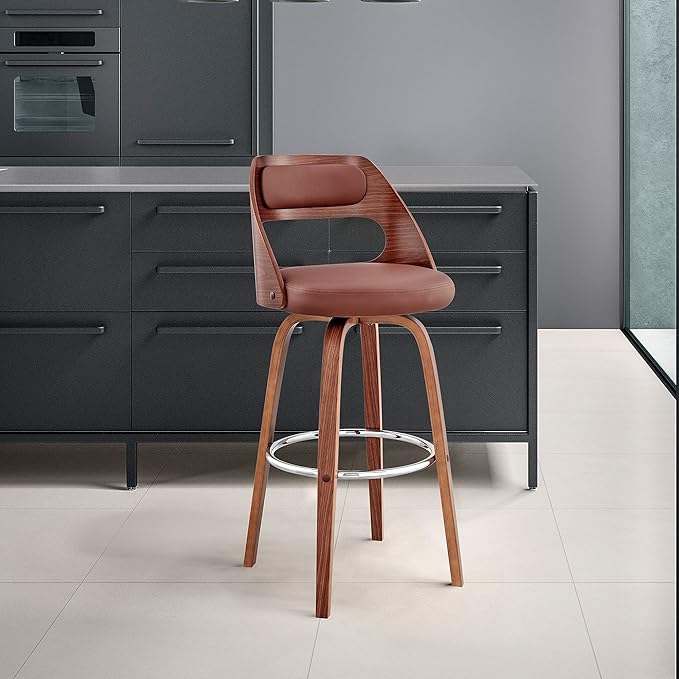 Armen Living Julius Mid Century Modern Swivel Bar Stool - Image 2