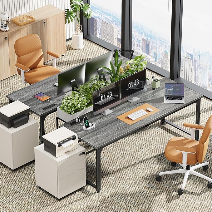 Huuger 63 x 24 inch Desk with Power Outlets & USB-C, Deeper & Thicker Desktop - Image 2