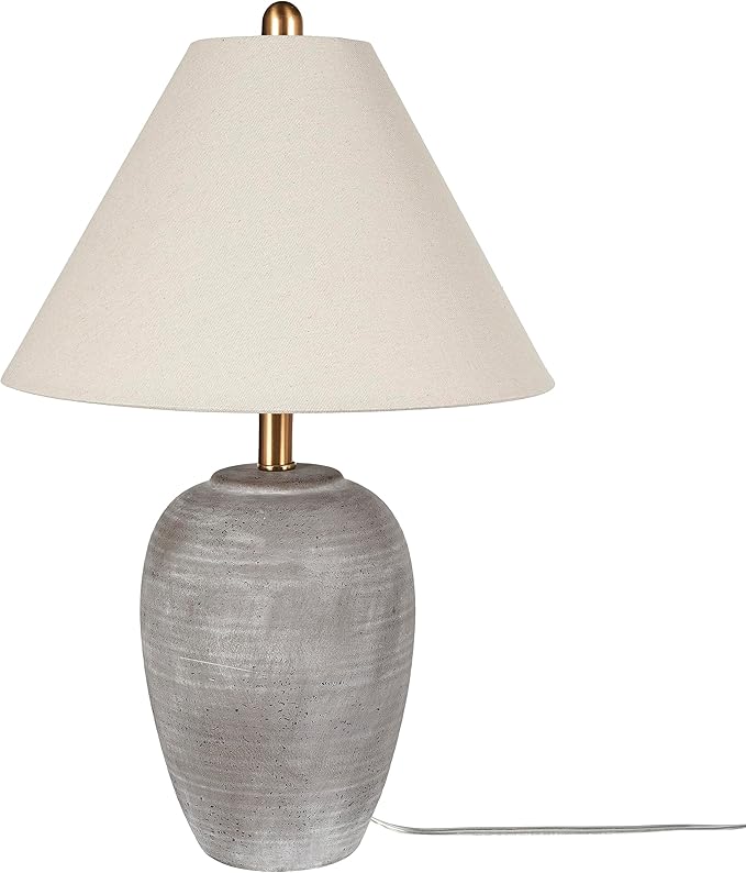 Nourison Home 23" Rustic Brown Ceramic Pot Table Lamp - Image 3