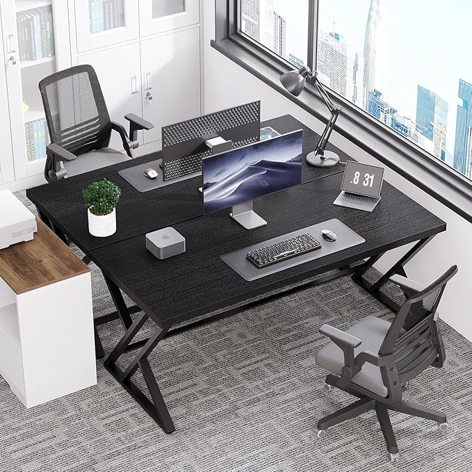 LVB Black Desk, Modern Gaming Writing Computer Desk - Image 8