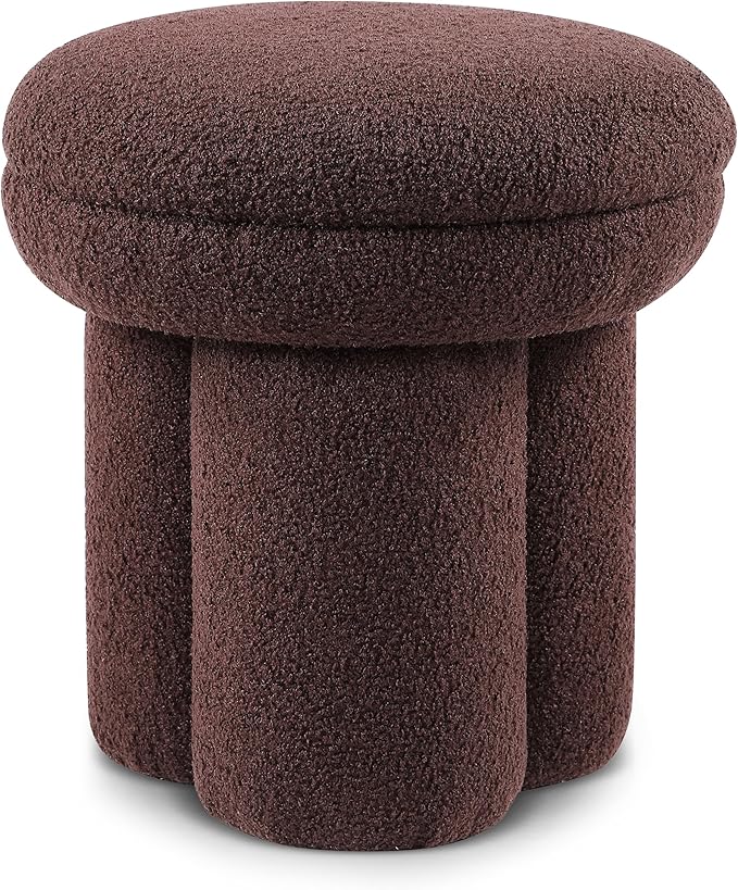 Furniture of America Rami Modern 18-inch Mushroom-Shape Upholstered Ottoman - Image 4